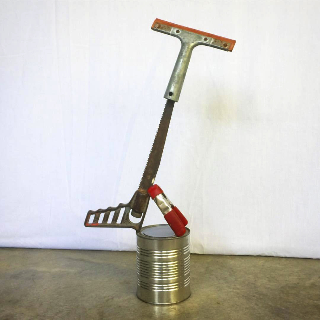 2017 05 07 - 127 of 365 . tin can, clamp, wallboard saw, squeegee