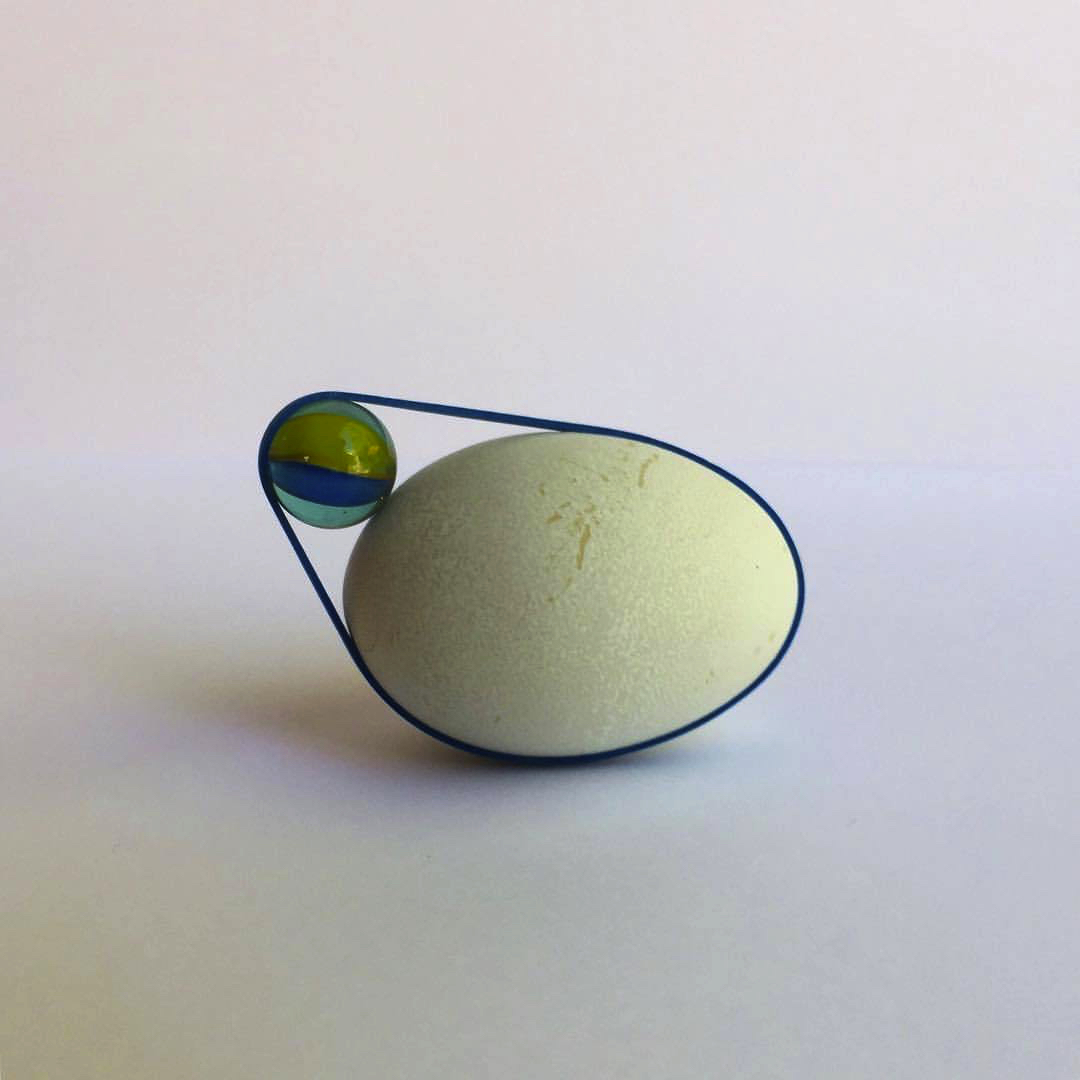 2017 06 05 - 156 of 365 . marble, egg, rubber band