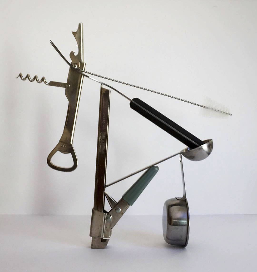 2017 07 29 - 210 of 365 . measuring cup, jar opener, measuring spoon, serving fork, bottle brush, corkscrew