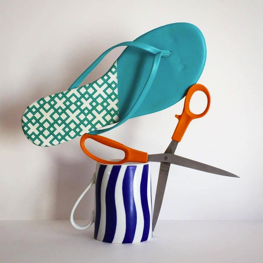 2017 08 04 - 216 of 365 . sandal, scissors, cup