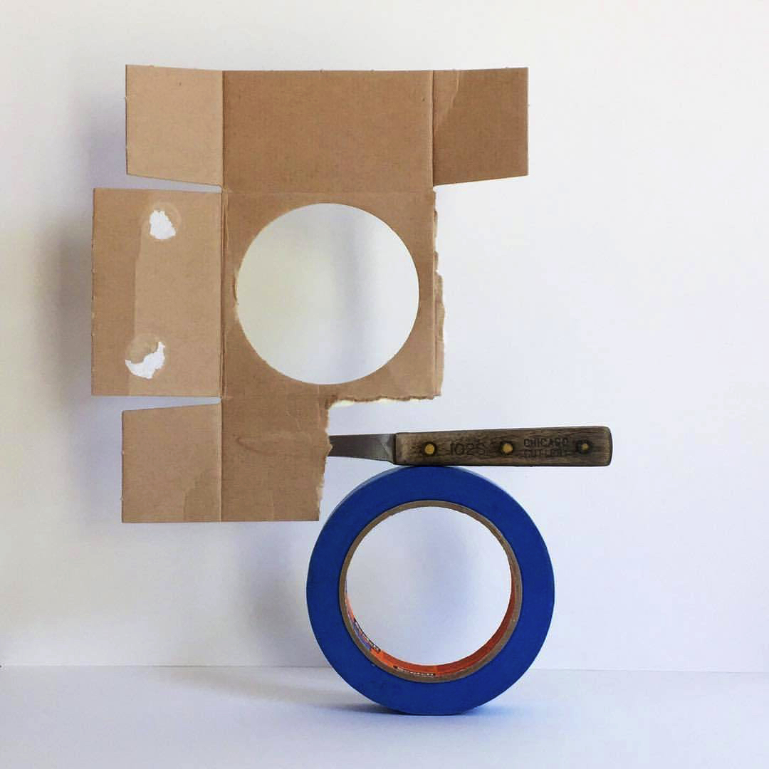 2017 08 11 - 223 of 365 . tape, knife, cardboard