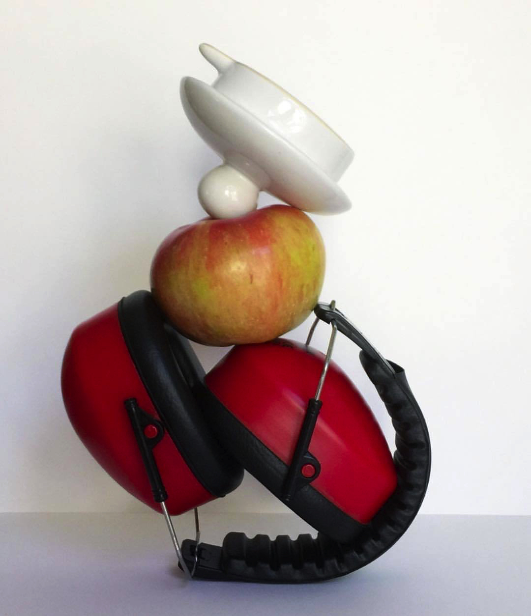 2017 08 30 - 242 of 365 . ear protectors, apple, teapot lid