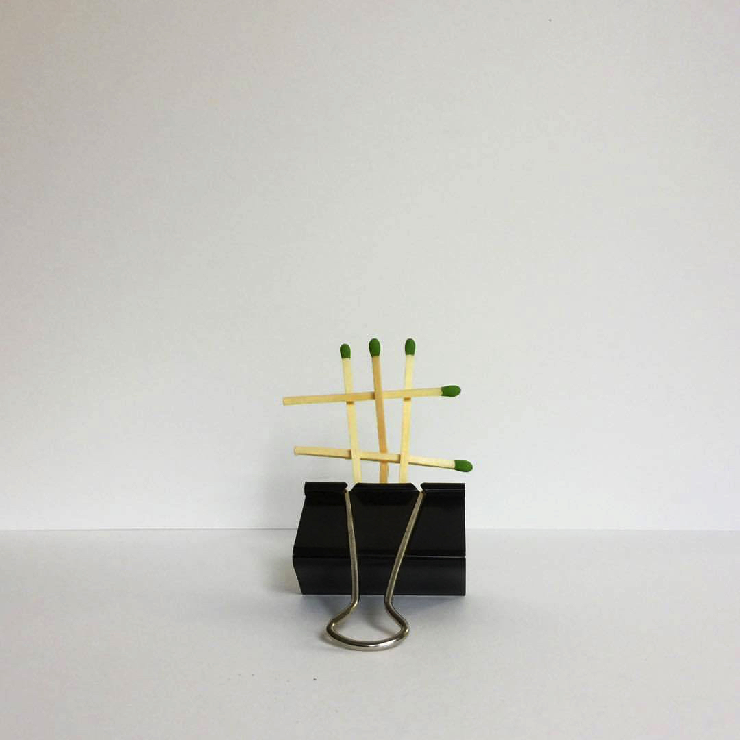 2017 09 03 - 246 of 365 . matchsticks, binder clip