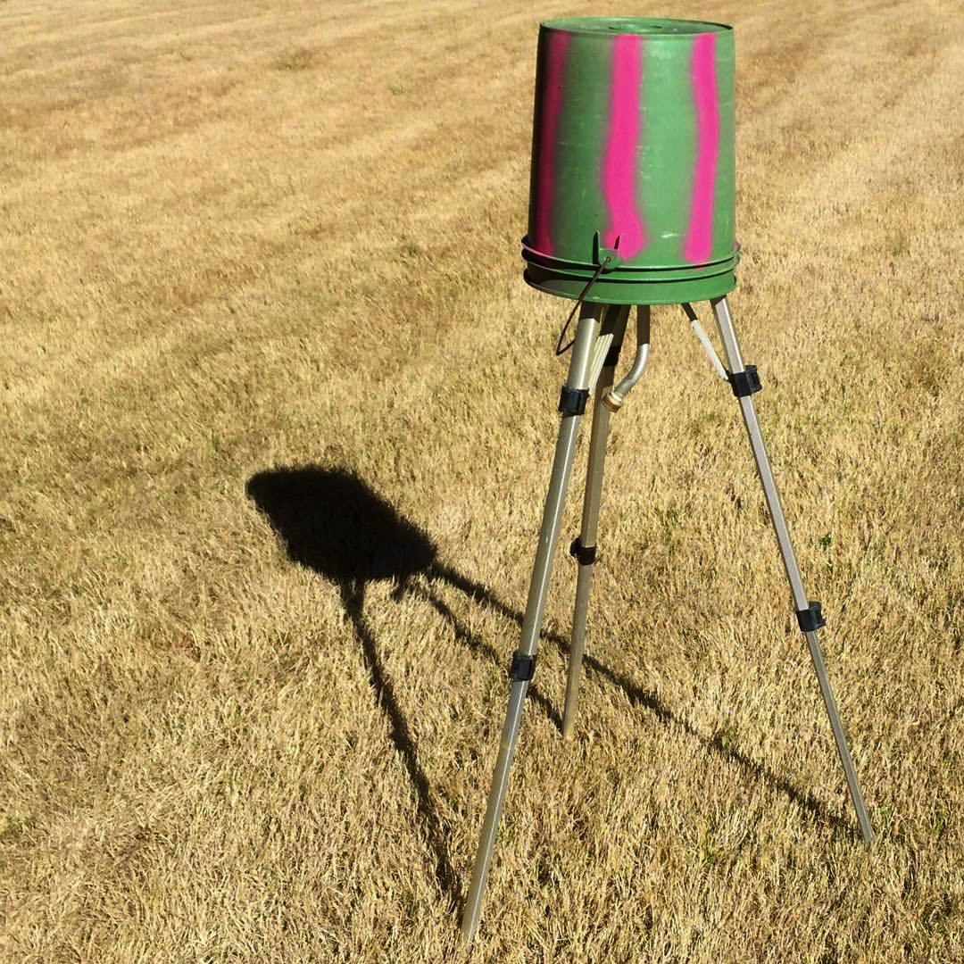 2017 09 12 - 255 of 365 . bucket, sprinkler tripod